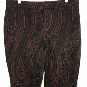 Ralph Lauren Womens Slacks 12 Paisley Floral